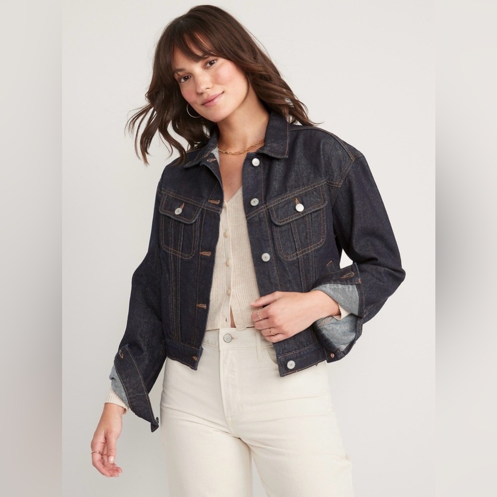 Old Navy Dark Blue Denim Trucker Jacket